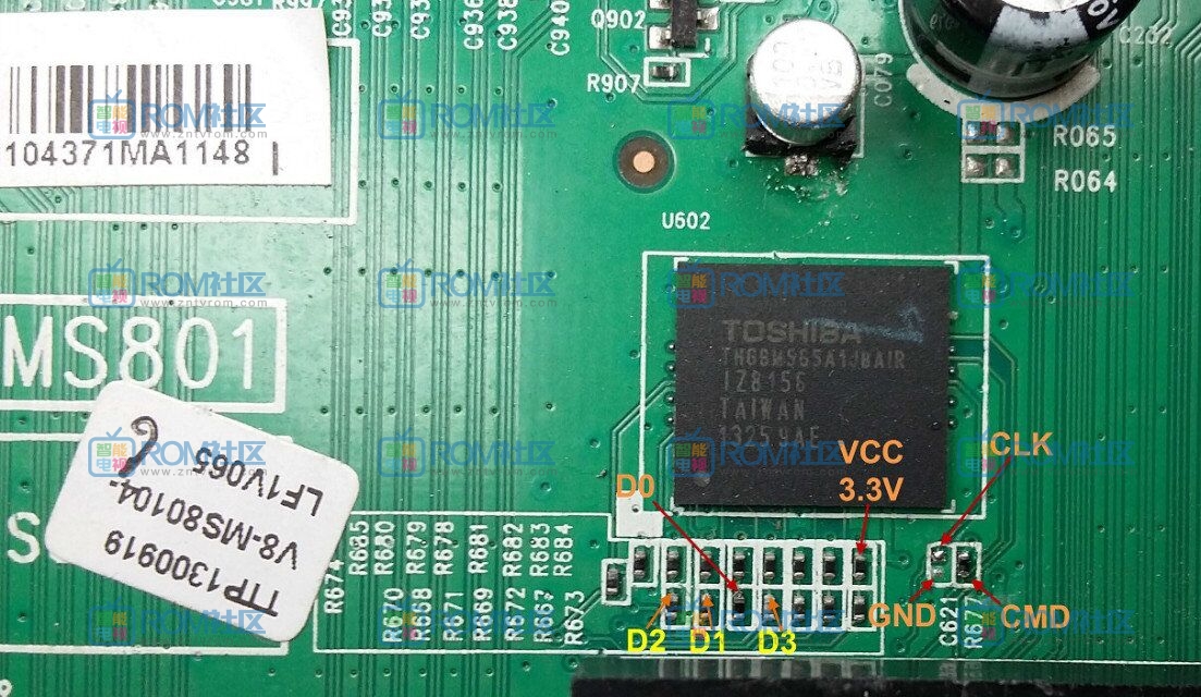 TCL_MS801机芯EMMC点位图插图